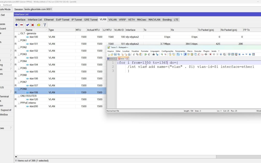 Script Multiplas VLANs Mikrotiks