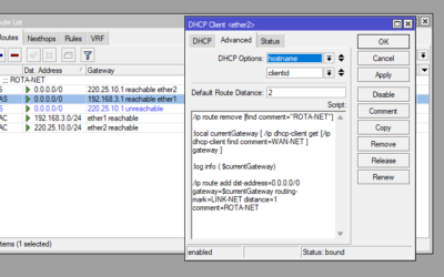 Script DHCP Client Route Mikrotik
